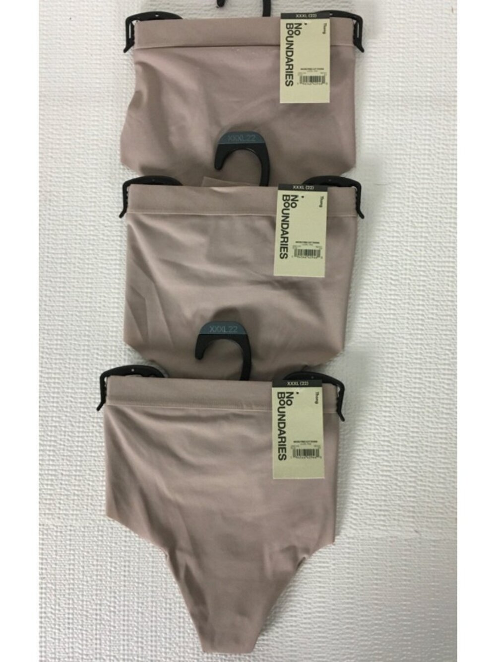 No Boundaries 3 Pack Thong Underwear Size XXXL 22 Micro Free Cut Laurel Pink New